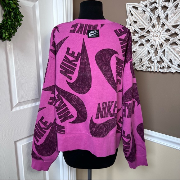 ⭐️ NIKE SWOOSH ICON CLASH SWEATSHIRT PLUS SIZES 2X,  PINK, - Picture 5 of 12